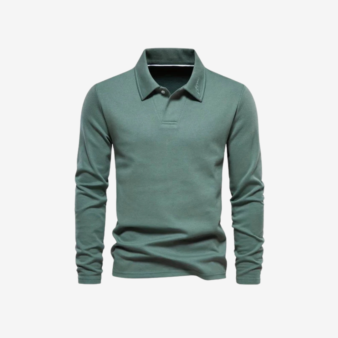 Męska Polo z Długim Rękawem - Klasyczny Styl Casual 2