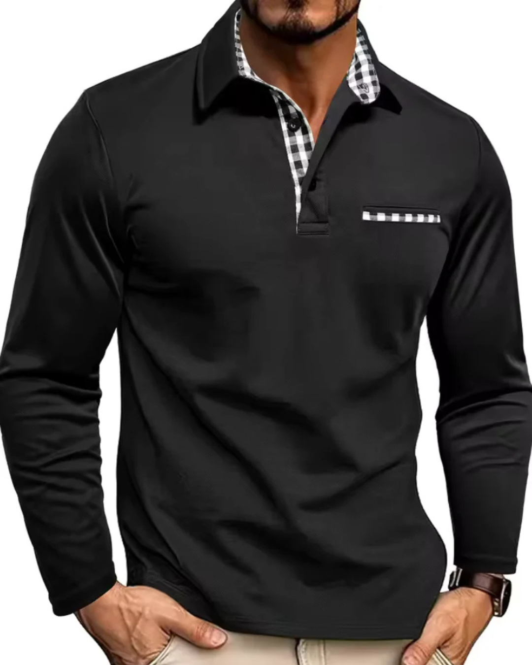 Herren-Poloshirt mit langen Ärmeln – Herren-Poloshirts