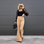 Bequeme Damen Stoffhose aus Geripptem Samt