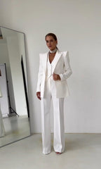 Damen 3-teiliges Anzug Set mit Blazer, Weste und Hose 4