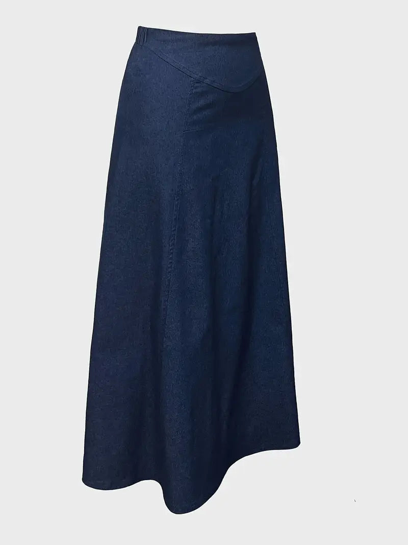 Damen A-Linien Maxirock aus Denim für Elegante Freizeitlooks 1