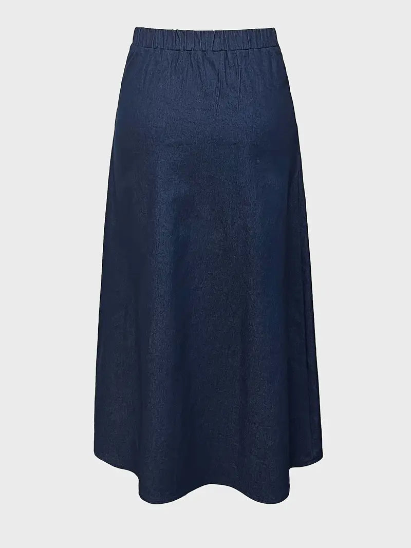 Damen A-Linien Maxirock aus Denim für Elegante Freizeitlooks 3
