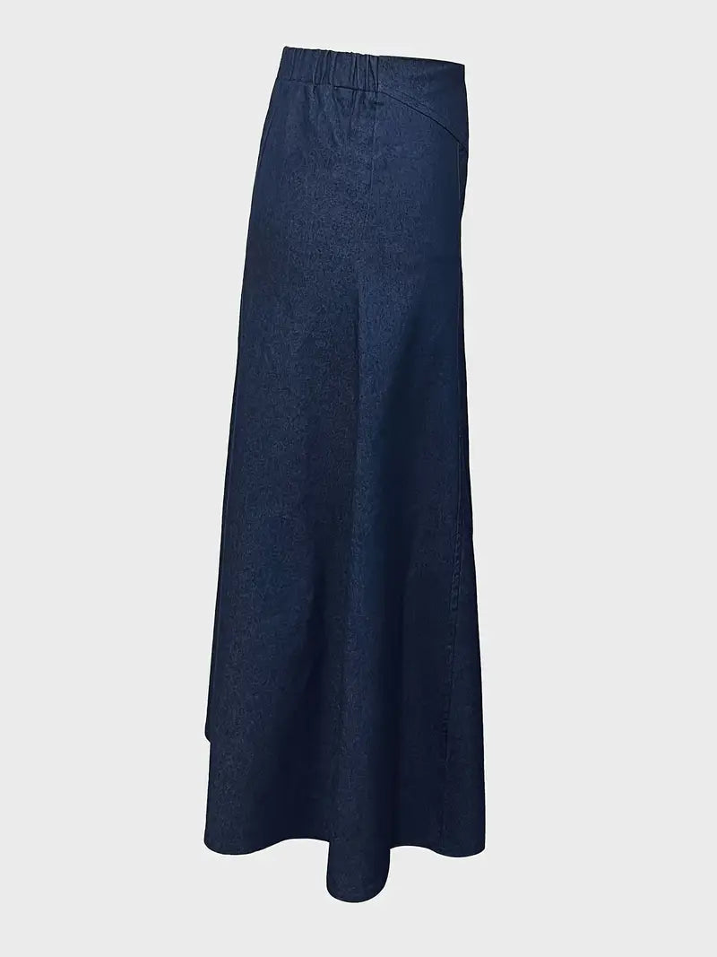 Damen A-Linien Maxirock aus Denim für Elegante Freizeitlooks 4