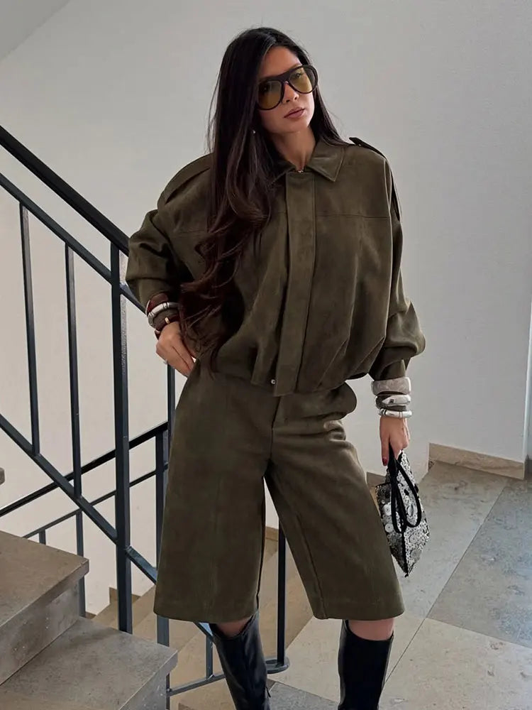 Damen Bomberjacke aus Wildleder 5