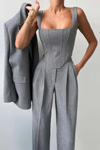 Damen Dreiteiliger Anzug mit Doppeltem Blazer 2