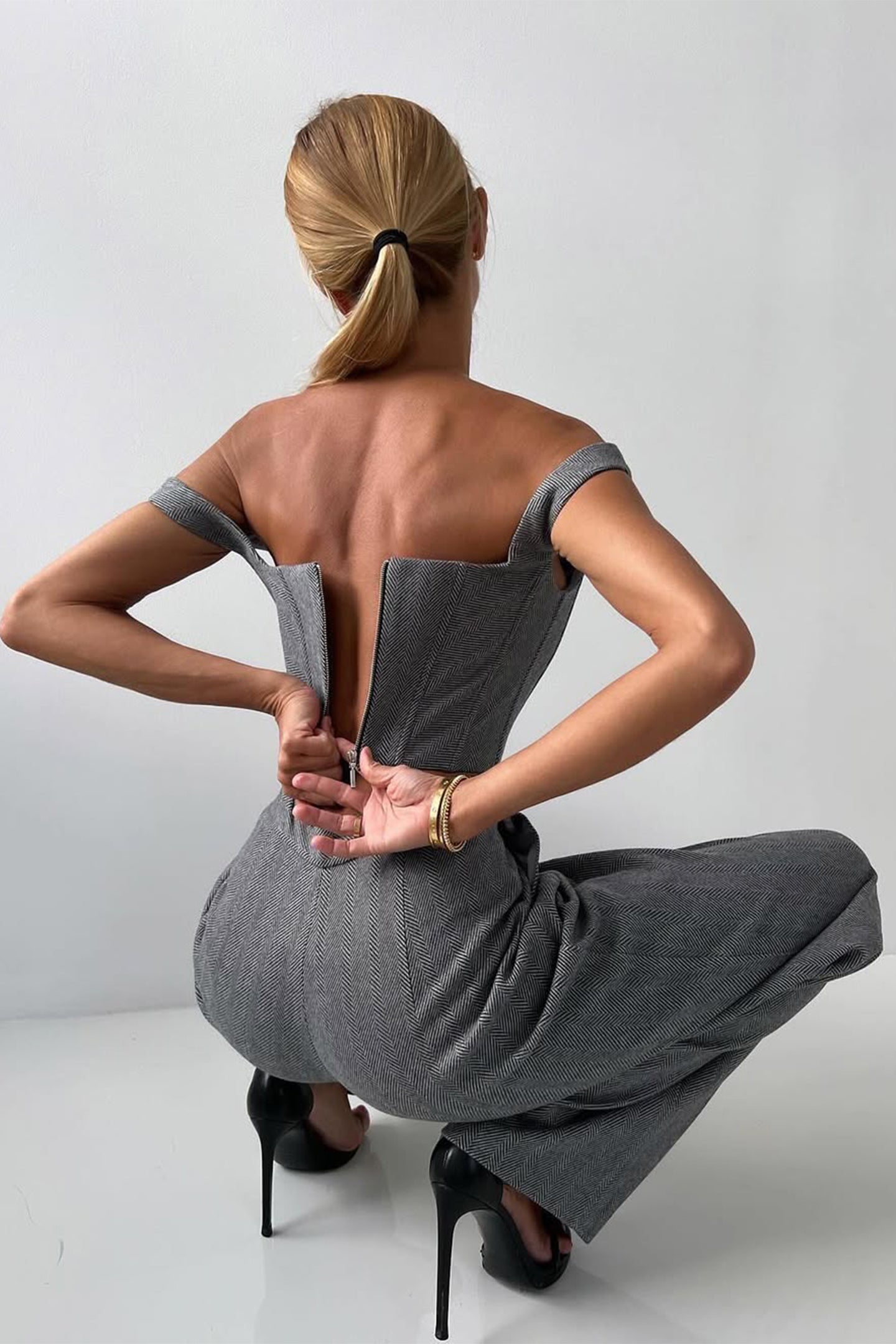 Damen Dreiteiliger Anzug mit Doppeltem Blazer 3