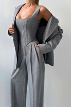 Damen Dreiteiliger Anzug mit Doppeltem Blazer 4