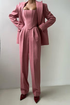 Damen Dreiteiliger Anzug mit Doppeltem Blazer 8