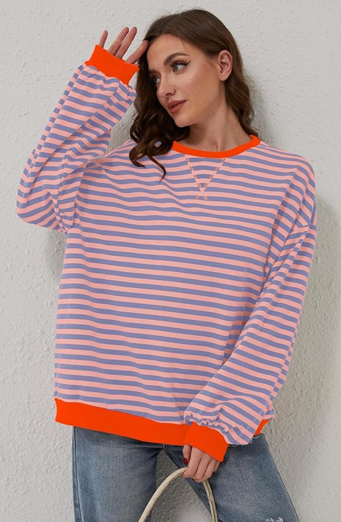 Damen Gestreifter Pullover 10