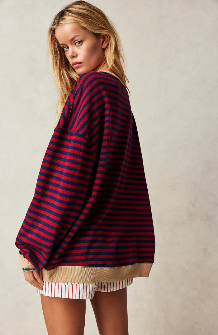 Damen Gestreifter Pullover 3