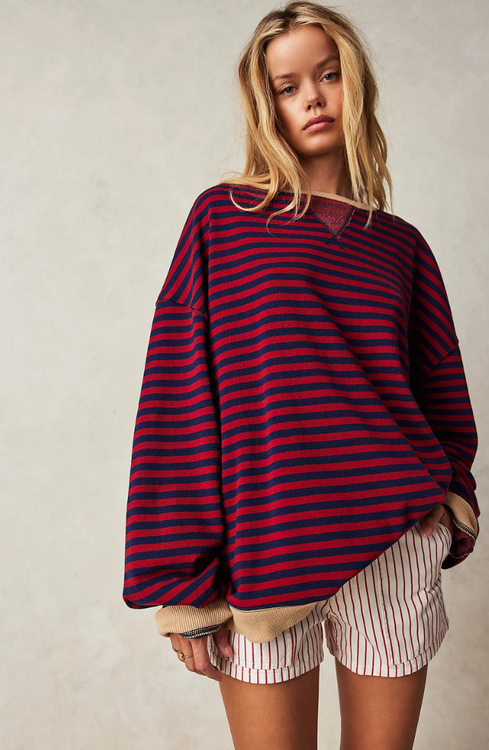 Damen Gestreifter Pullover 7
