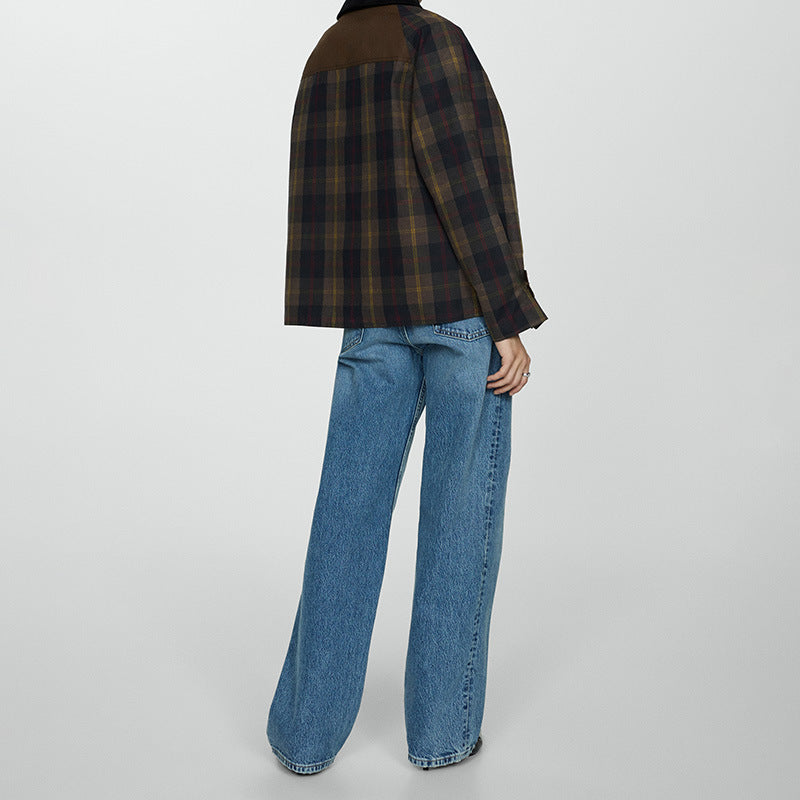 Damen Jacke mit Weichem Bontkragen im Rautendesign 2