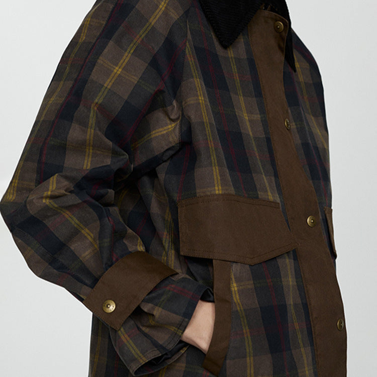 Damen Jacke mit Weichem Bontkragen im Rautendesign 4