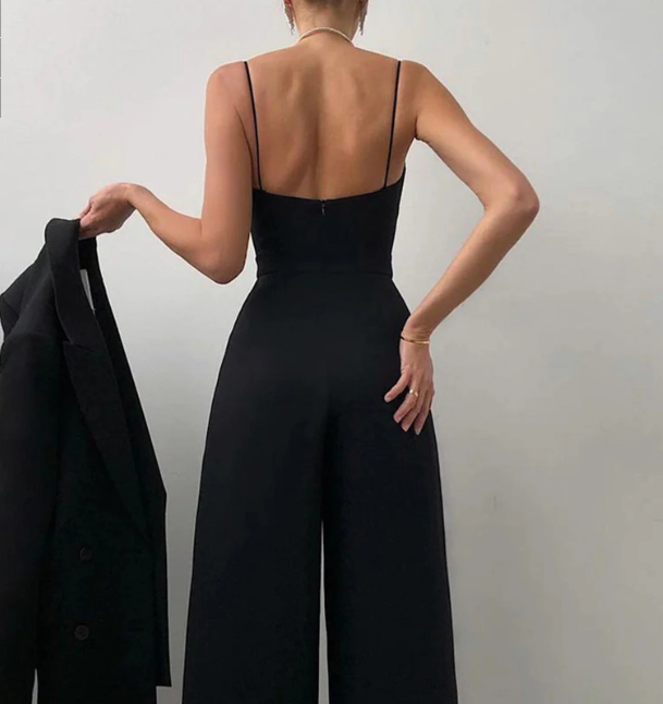 Damen Jumpsuit mit Spaghettiträgern für elegante Anlässe 2