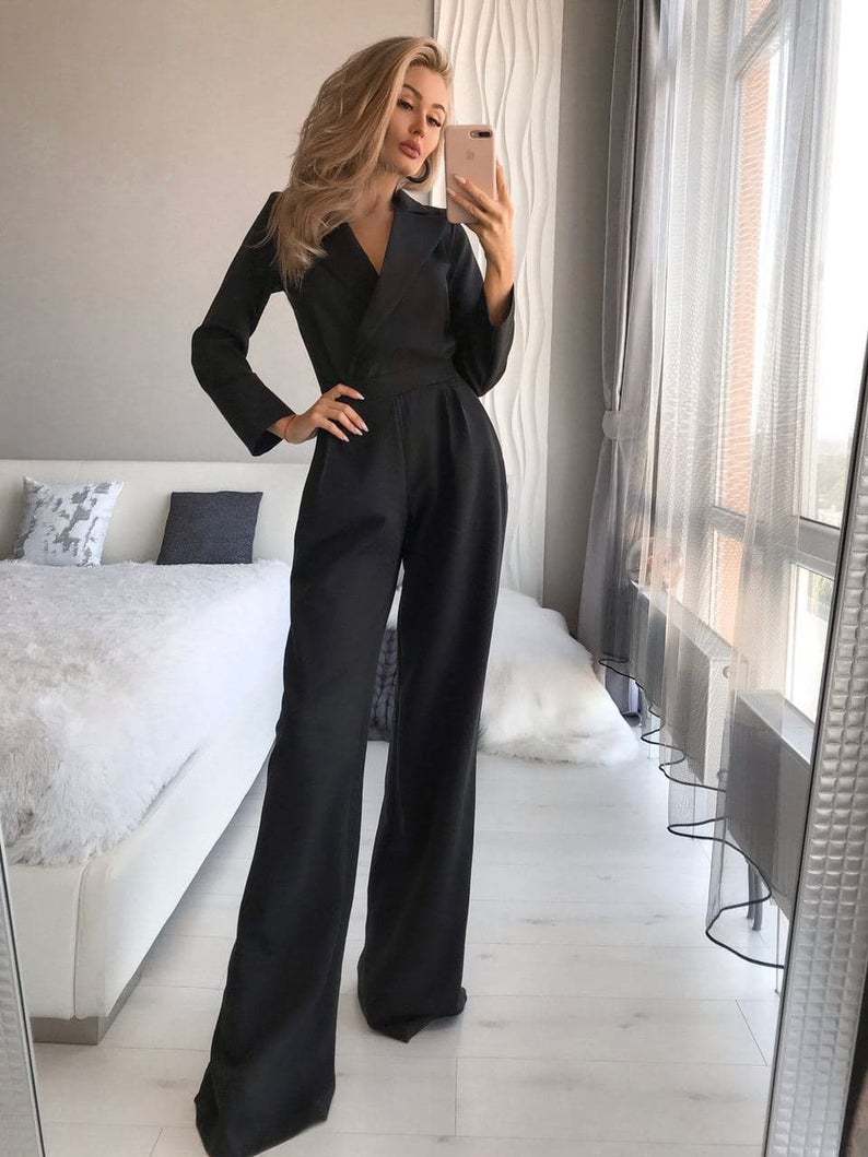 Damen Jumpsuit mit langen Ärmeln für elegante Anlässe 5