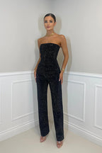 Damen Klassischer Jumpsuit mit Trägerloser Eleganz 0