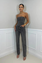 Damen Klassischer Jumpsuit mit Trägerloser Eleganz 10