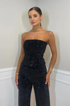Damen Klassischer Jumpsuit mit Trägerloser Eleganz 2