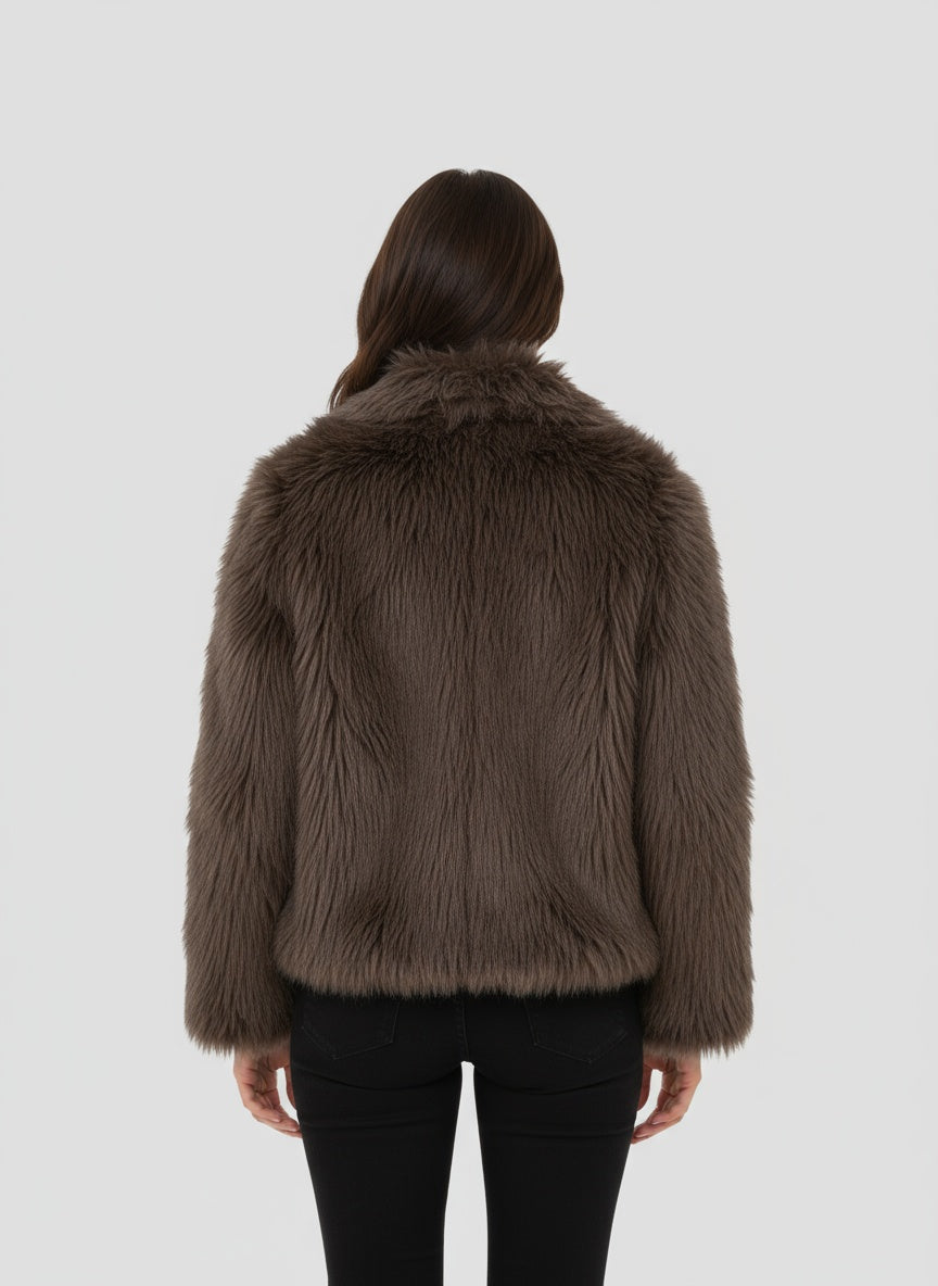 Damen Kunstpelzjacke für kalte Tage - Glamouröse Jacke 2