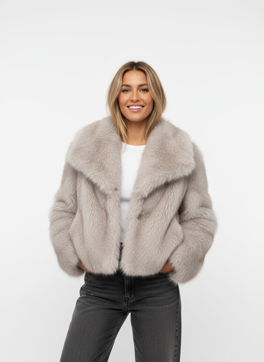 Damen Kunstpelzjacke für kalte Tage - Glamouröse Jacke 6