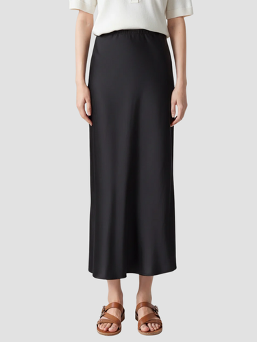 Damen Langer Satinrock mit Minimalistischer Eleganz 0