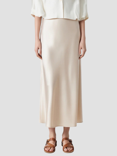 Damen Langer Satinrock mit Minimalistischer Eleganz 1