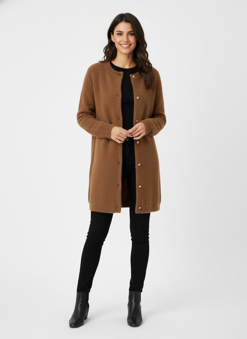 Damen Langer Strickcardigan – Vielseitige Eleganz für jeden Anlass 0