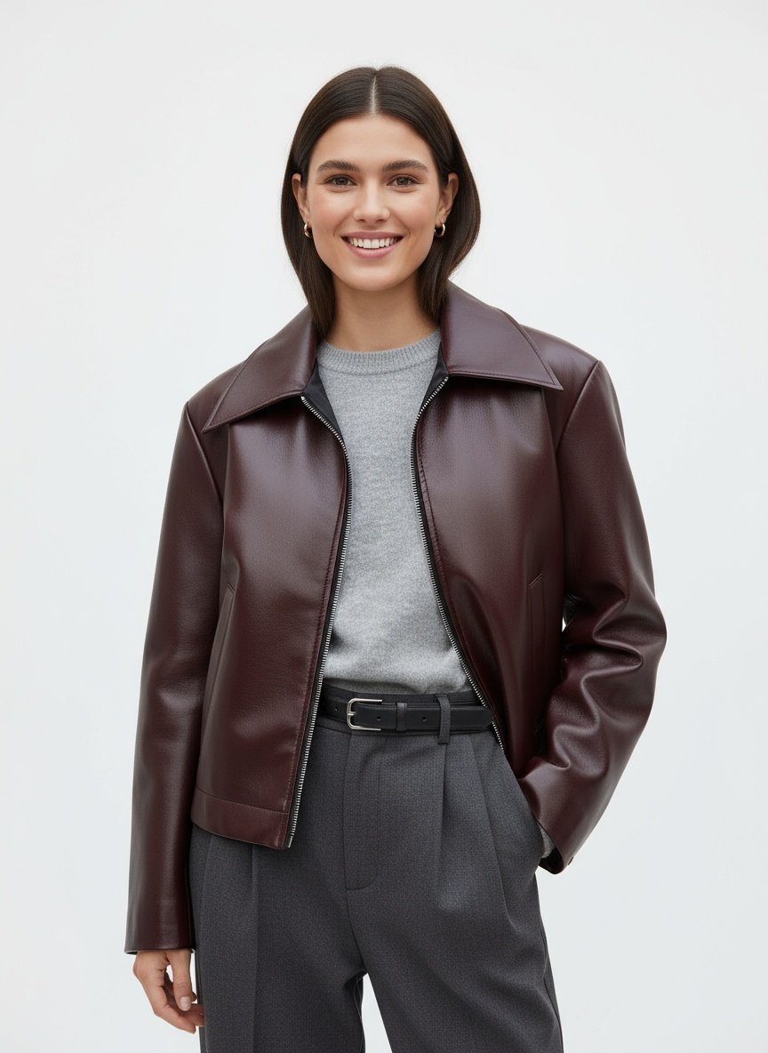 Damen Lederjacke mit modernem Design 0