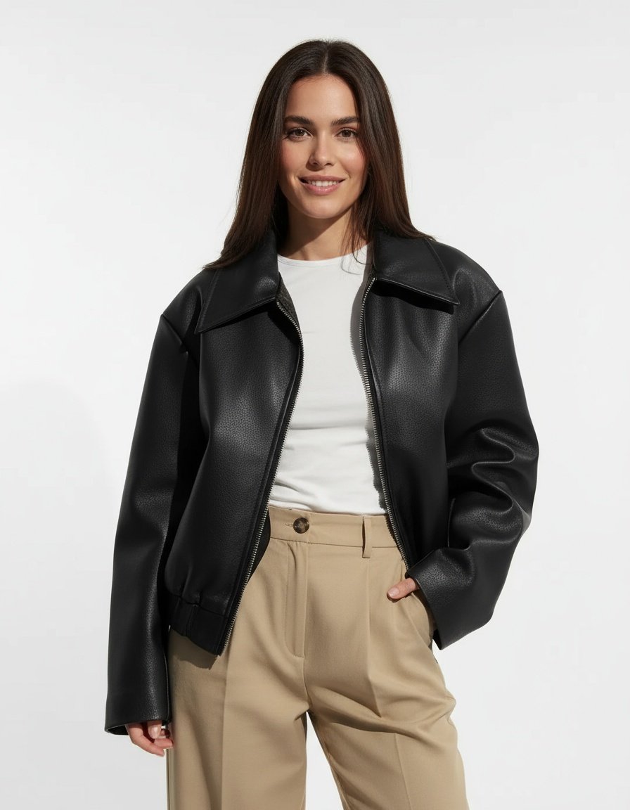 Damen Lederjacke mit modernem Design 2