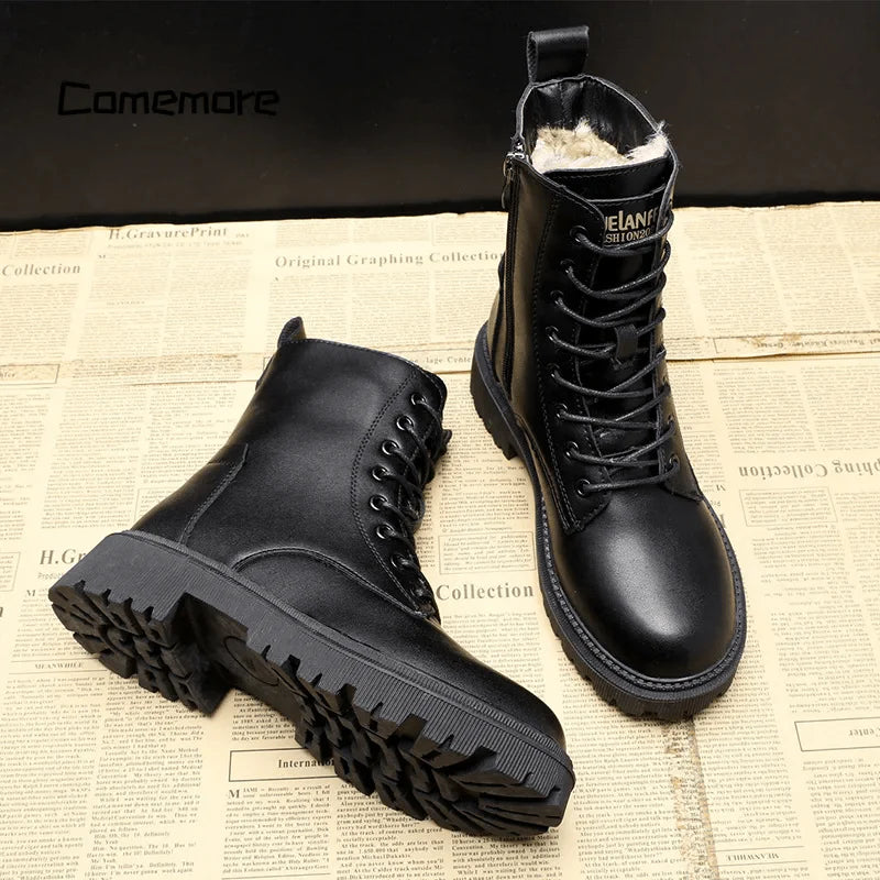 Damen Lederstiefel mit Fellfutter 2