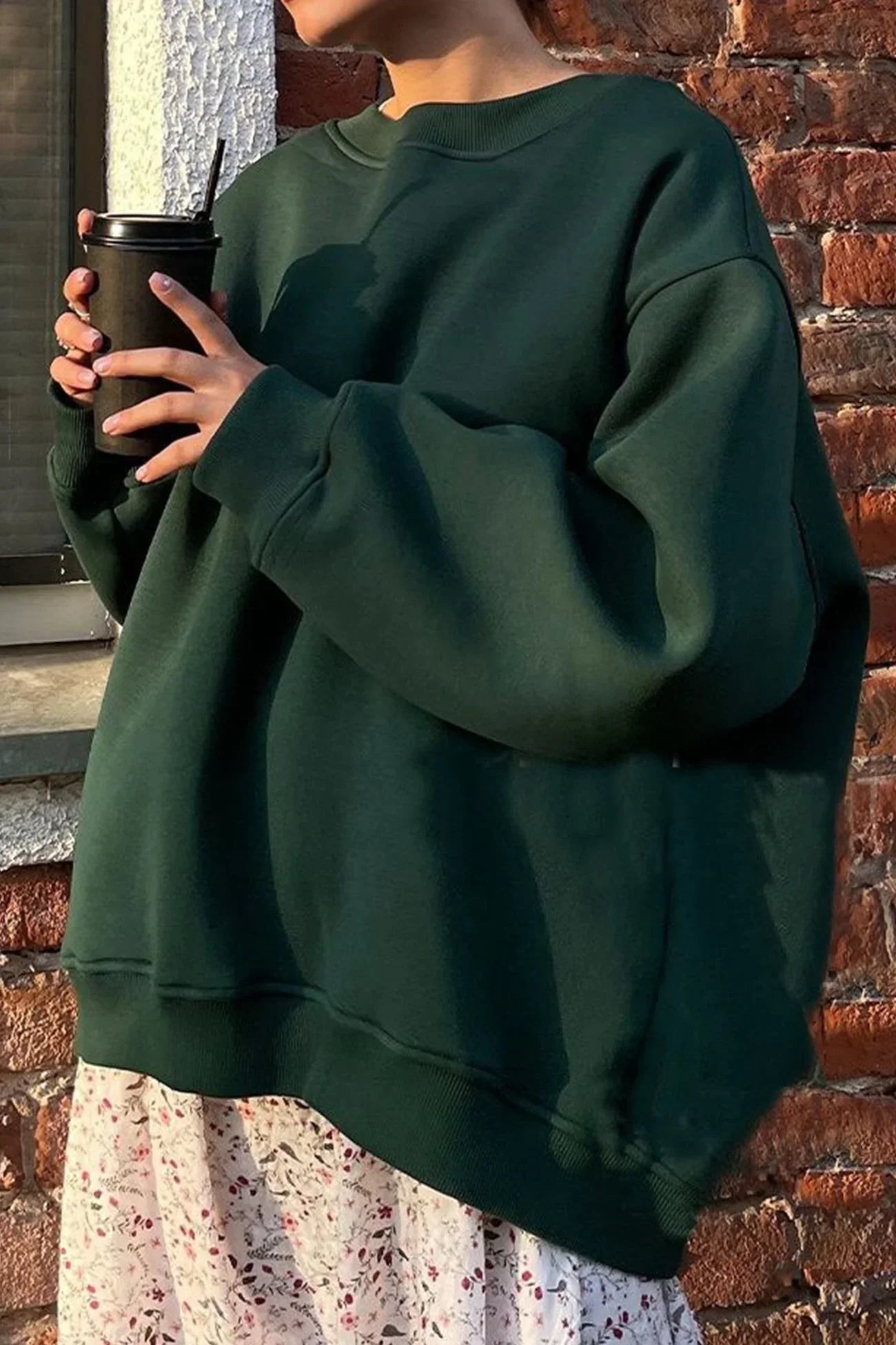 Damen Oversize Sweatshirt mit Rundhalsausschnitt 1
