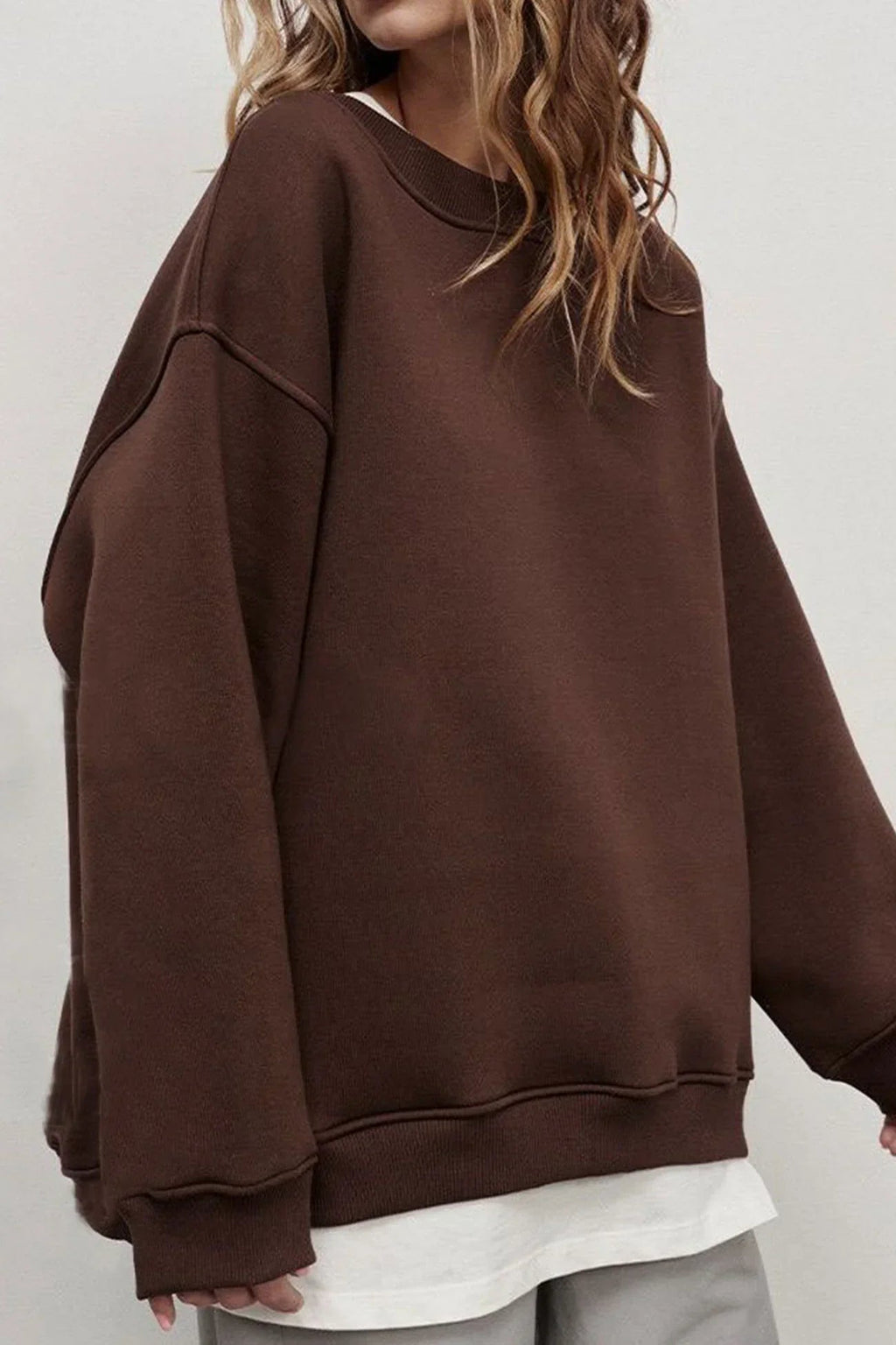 Damen Oversize Sweatshirt mit Rundhalsausschnitt 7