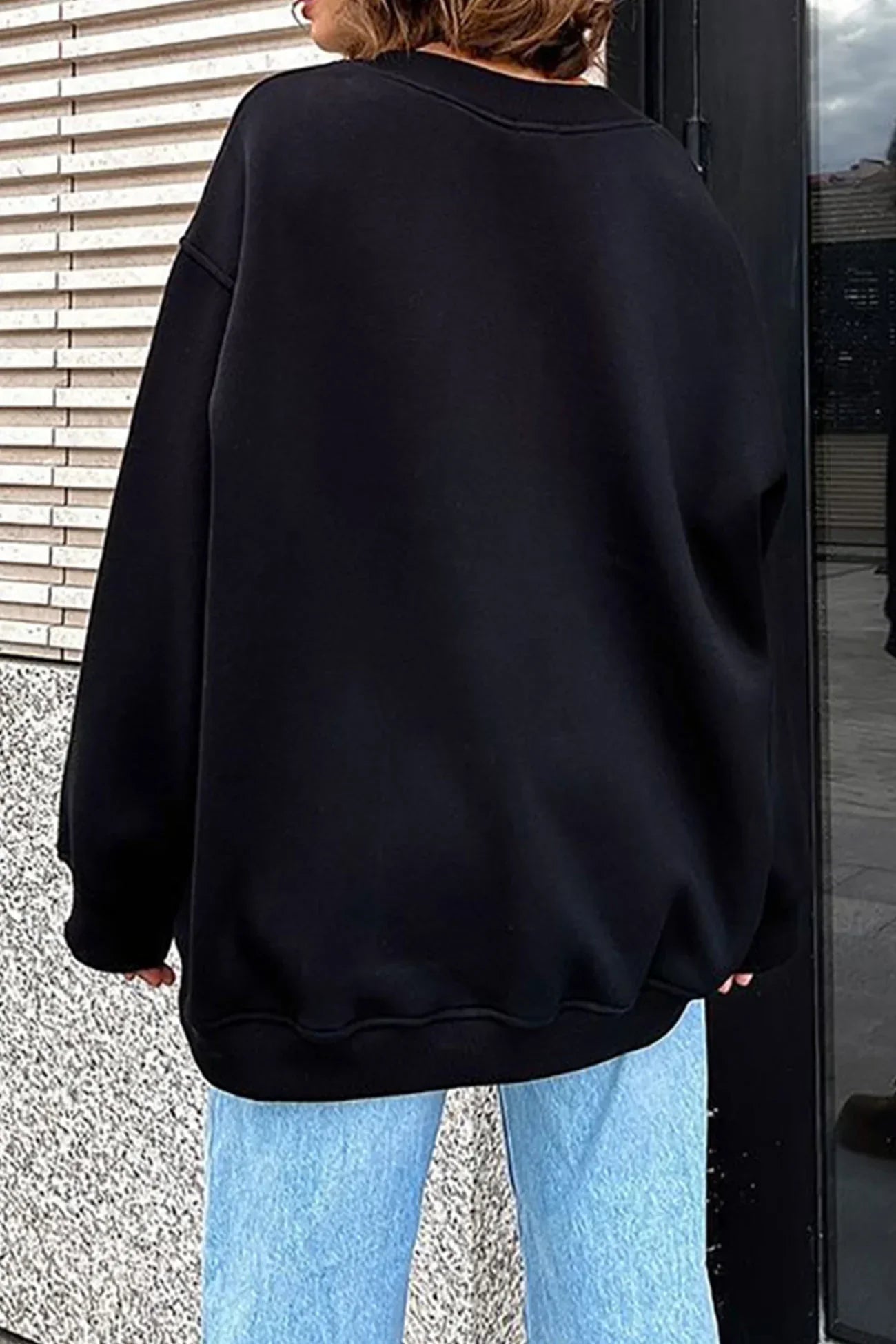 Damen Oversize Sweatshirt mit Rundhalsausschnitt 9
