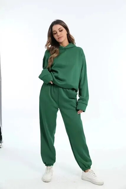 Damen Oversized Trainingsanzug Hoodie Set 1