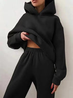 Damen Oversized Trainingsanzug Hoodie Set 12