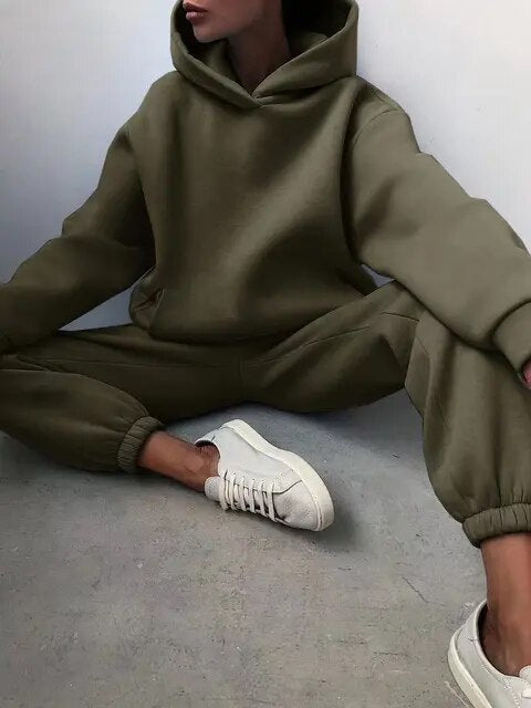 Damen Oversized Trainingsanzug Hoodie Set 5