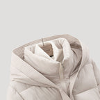 Damen Pufferjacke mit Kapuze und Gürtel für Winteraktivitäten 5