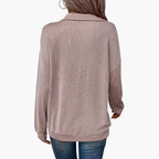 Damen Pullover mit Streifenmuster und Reißverschluss 8