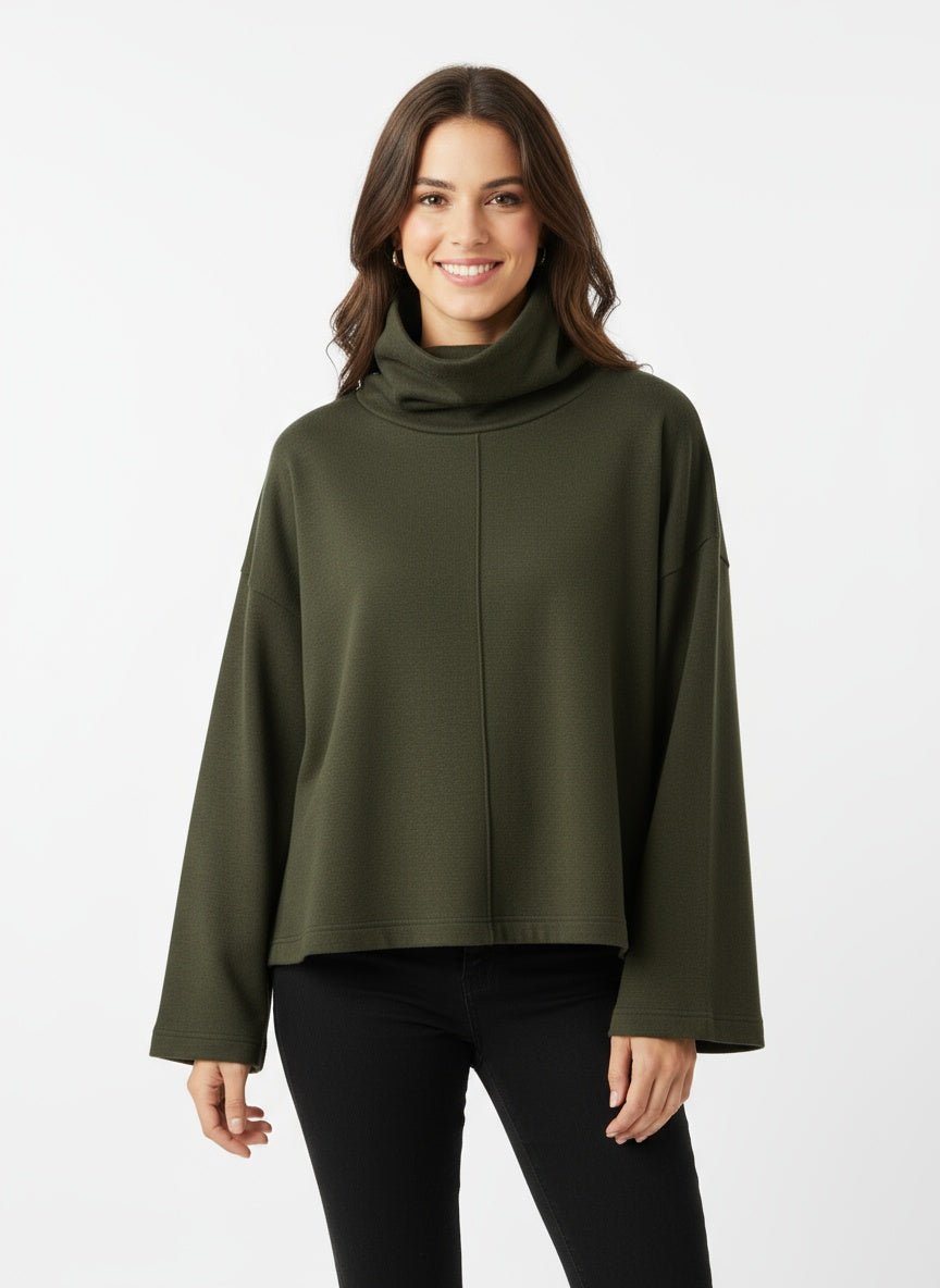 Damen Rollkragenpullover mit entspannter Silhouette 0