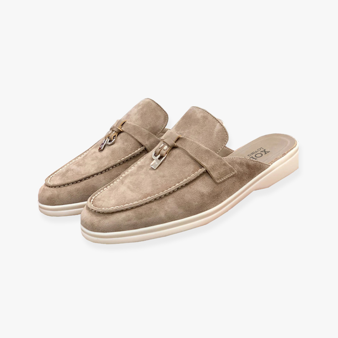 Women's Slip-On Mules with Fashionable Buckle Accent