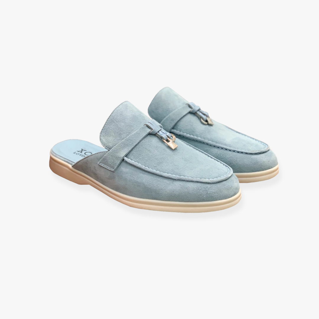 Women's Slip-On Mules with Fashionable Buckle Accent