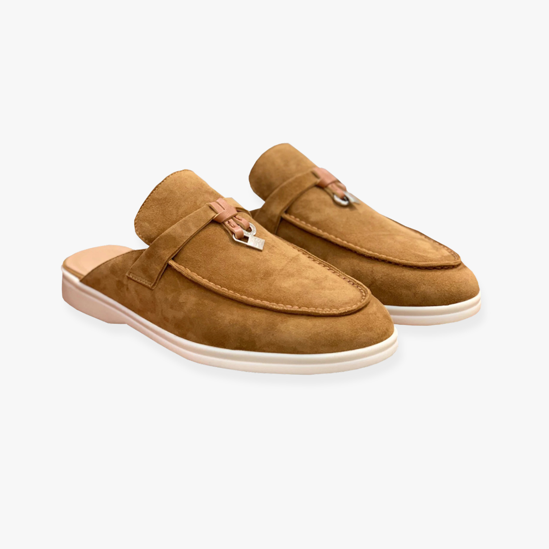 Women's Slip-On Mules with Fashionable Buckle Accent