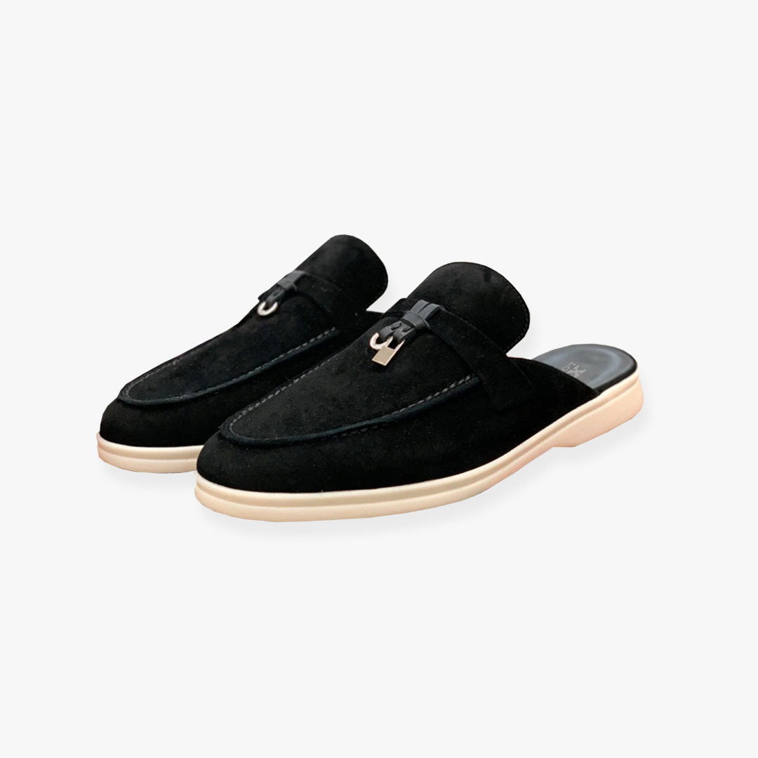 Women's Slip-On Mules with Fashionable Buckle Accent