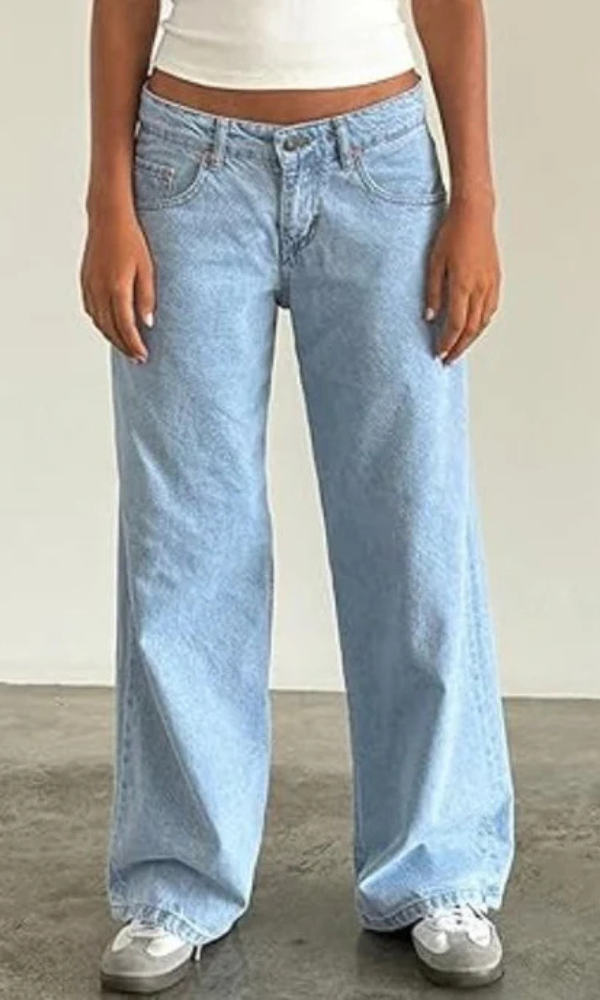 Damen Stretchdenim Jeans mit niedriger Taille und entspannter Passform 16