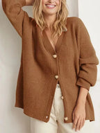 Damen Strickjacke V-Ausschnitt Cardigan für Elegante Outfits 12