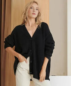 Damen Strickjacke V-Ausschnitt Cardigan für Elegante Outfits 14