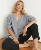 Damen Strickjacke V-Ausschnitt Cardigan für Elegante Outfits 9