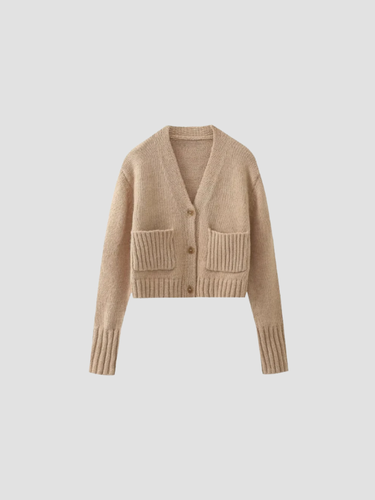 Damen Strickjacke mit Taschen - Lange Strickjacke für Alltag 0