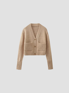 Damen Strickjacke mit Taschen - Lange Strickjacke für Alltag 0