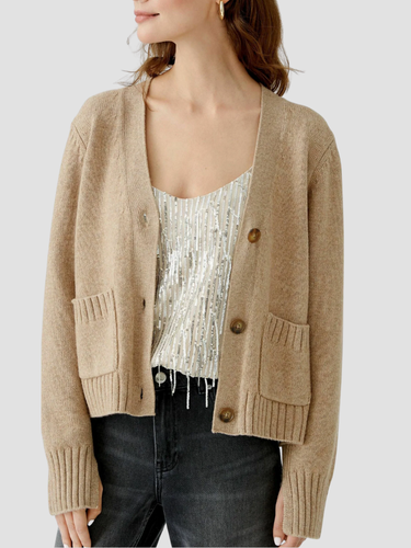 Damen Strickjacke mit Taschen - Lange Strickjacke für Alltag 1